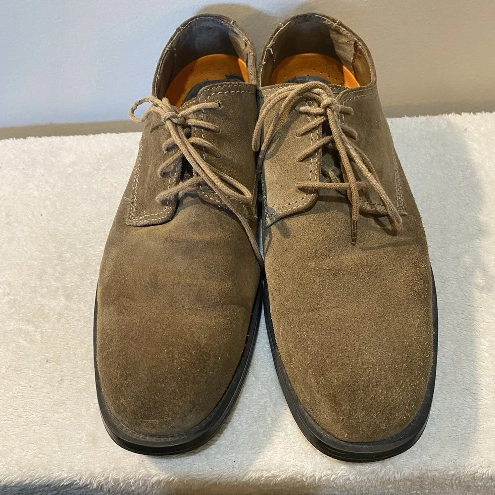 Hush Puppies Shoes Detroit Plain Toe Oxford Brown Suede, Size 11.5 M HPO Flex